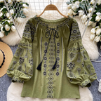 Sweetie Flared Sleeve Embroidered Shirt