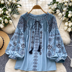 Sweetie Flared Sleeve Embroidered Shirt