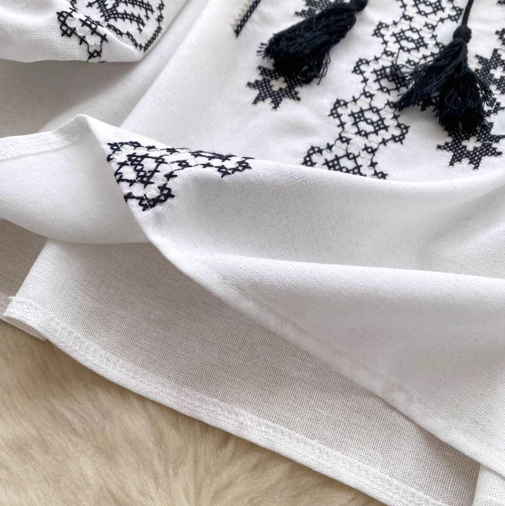 Sweetie Flared Sleeve Embroidered Shirt