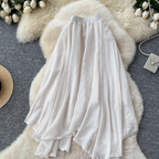 Niche Solid Color A-line Skirt
