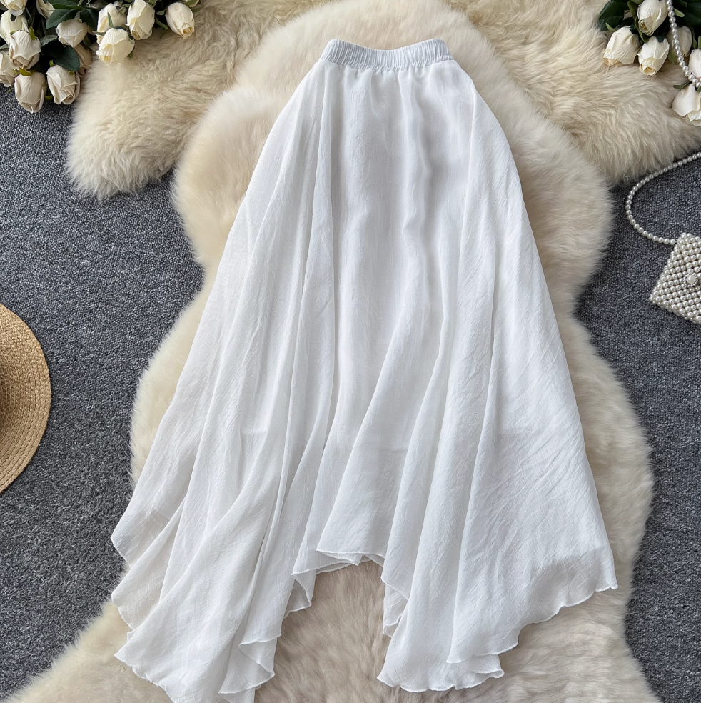 Niche Solid Color A-line Skirt