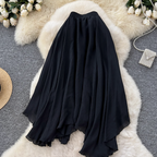 Niche Solid Color A-line Skirt