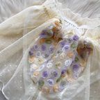 3D Floral Camisole & Mesh Shorts 2Pcs