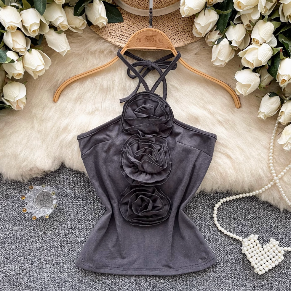 Niche 3D Flower Halter Camisole