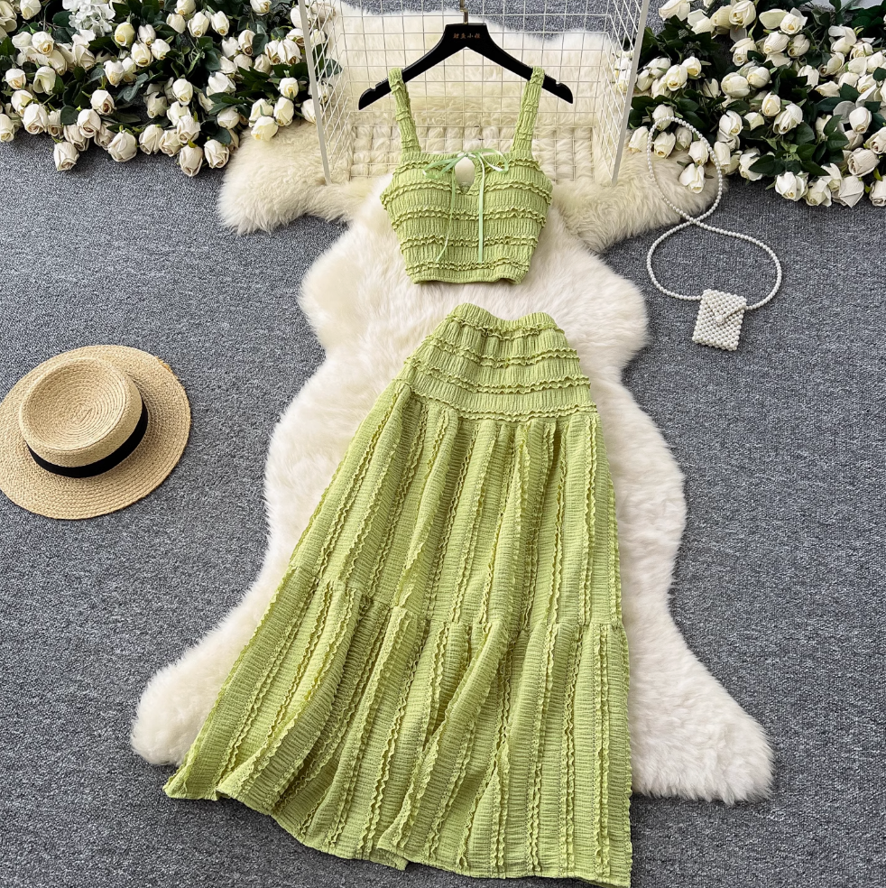 Sweetie Camisole & Pleated Skirt 2Pcs