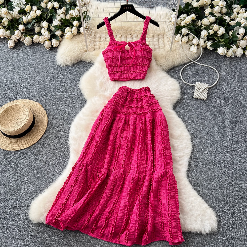 Sweetie Camisole & Pleated Skirt 2Pcs