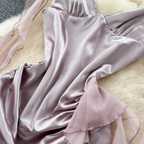 Vintage Ruffled Satin Slip Dress