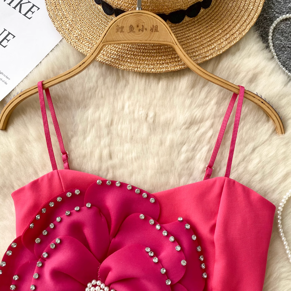 3d Beaded Flower Camisole Top