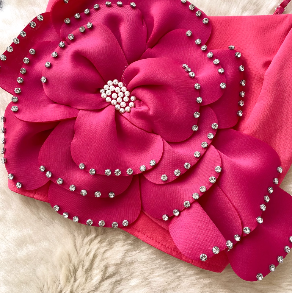 3d Beaded Flower Camisole Top