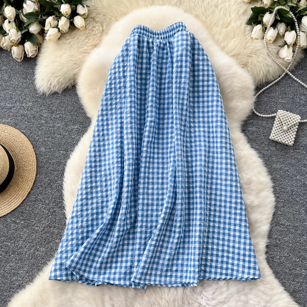 Mori Plaid Printed A-line Skirt