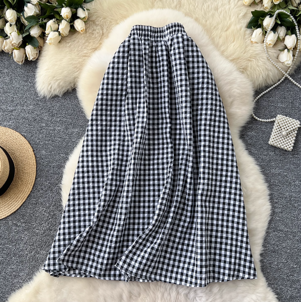 Mori Plaid Printed A-line Skirt