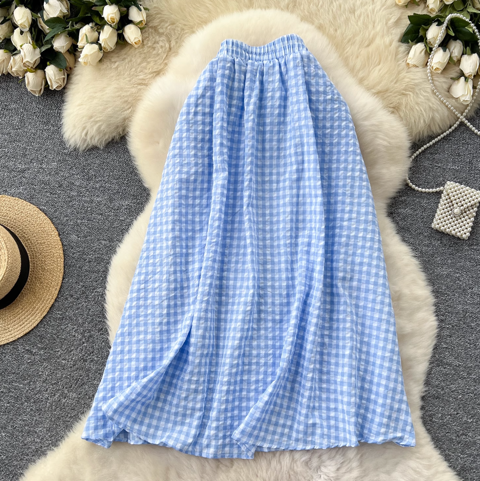 Mori Plaid Printed A-line Skirt