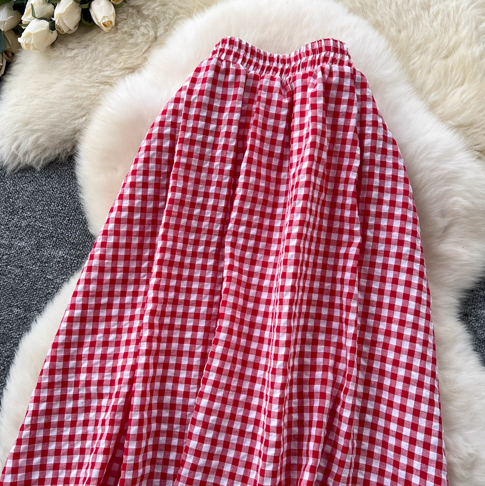Mori Plaid Printed A-line Skirt