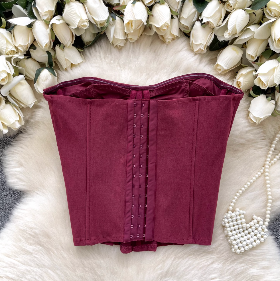 Hottie Strapless Fishbone Top with Tie