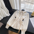 Premium Hollowed Lace Patchwork Shirt