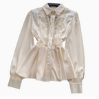 Premium Hollowed Lace Patchwork Shirt