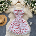 Polka Dot Floral Lace Slip Dress