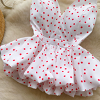 V-neck Polka Dot Ruffled Halter Top