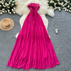 Off-shoulder Rose Red Floral Dress