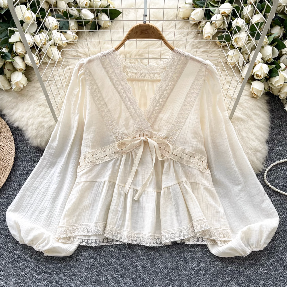 Sweetie Loose-fit Apricot Lace Top