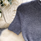 Elegant Gray Knitwear Dress with Belt