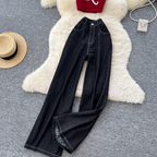 Embroidered Tank Top & Jeans Chic 2Pcs