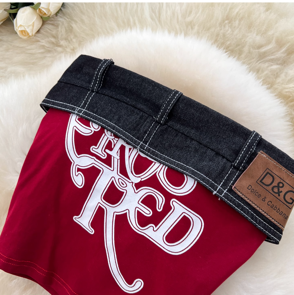 Embroidered Tank Top & Jeans Chic 2Pcs