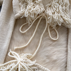 V-neck Outwear & Skirt Fringed 2Pcs