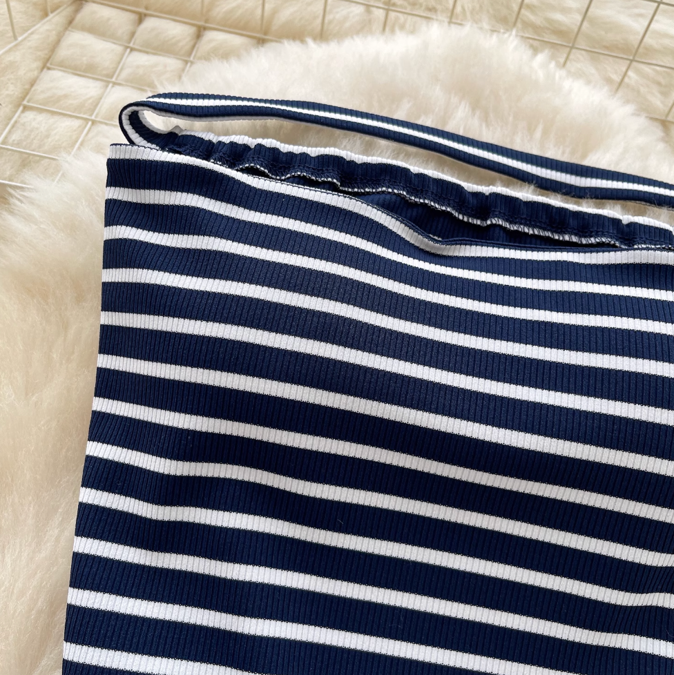 Tank Top & Bow Skirt Striped 2Pcs