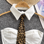 Niche Camisole with Leopard Printed Choker