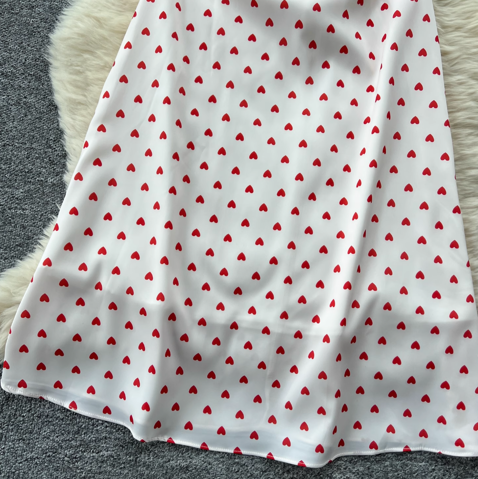 Polka Dot Printed Backless Halter Dress