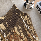 V-neck Backless Shiny Sequined Camisole
