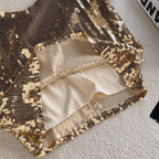 V-neck Backless Shiny Sequined Camisole