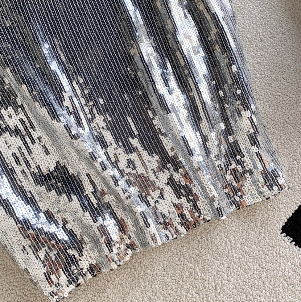 V-neck Backless Shiny Sequined Camisole