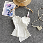 Asymmetric 3D Flower Camisole Top