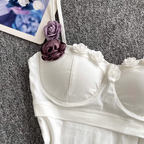 Asymmetric 3D Flower Camisole Top