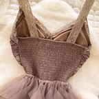 Premium Layered Puffy Mesh Slip Dress