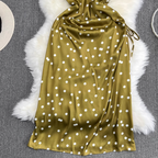 Polka Dot Drawstring Slip Dress