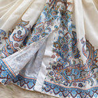 Courtly Puffy Sleeve Floral Printed Dress