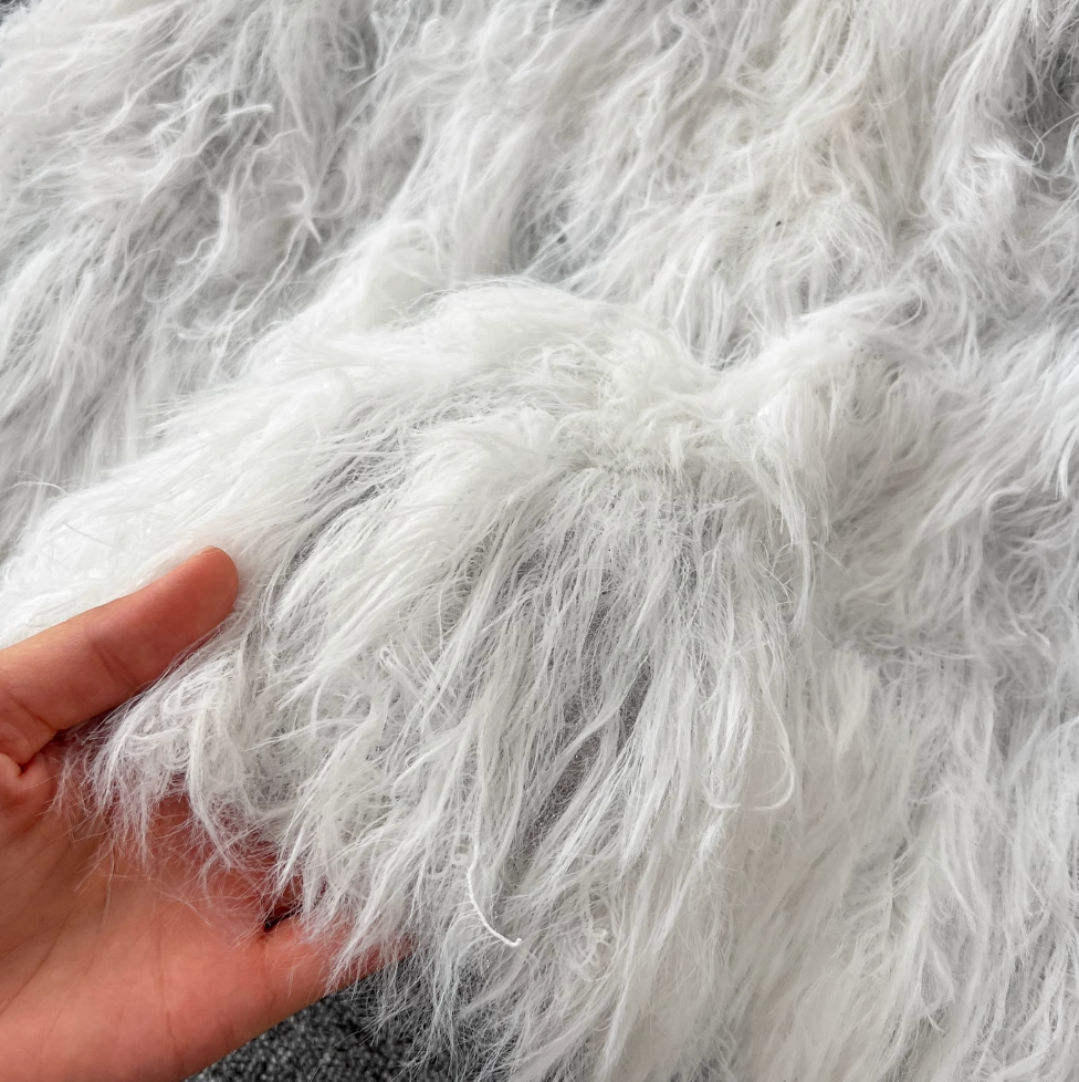 Fairy White Fur Fringed Slip Dress
