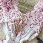 Backless Pink Floral Chiffon Dress