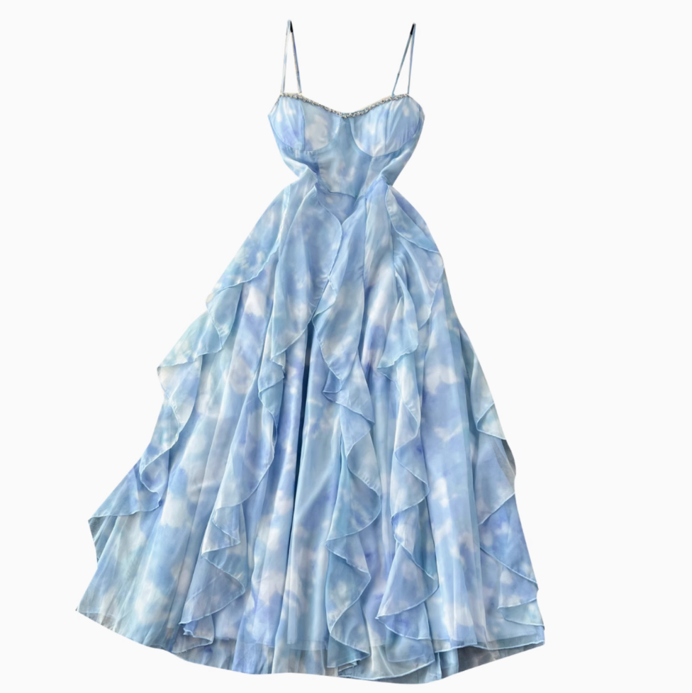 Fairy Rhinestone Studded Slip Dress