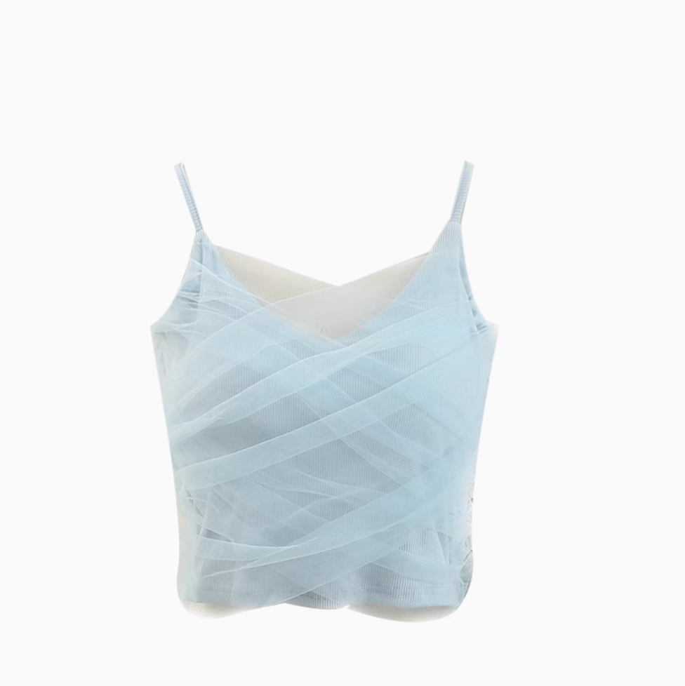 Fairy Mesh Patchwork Short Camisole