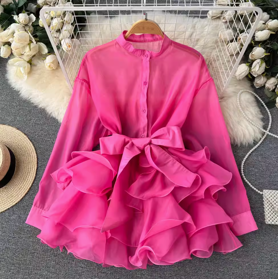Niche Bow-tie Ruffled Shirt