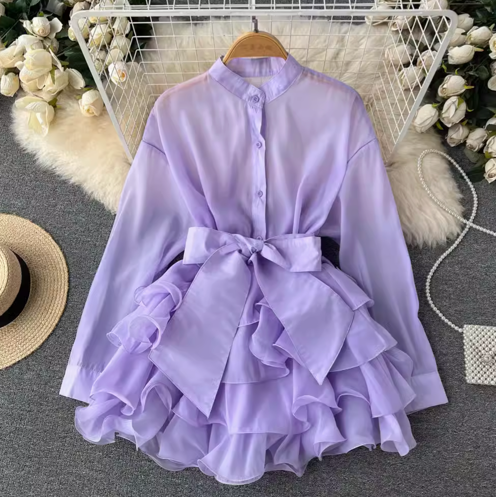 Niche Bow-tie Ruffled Shirt