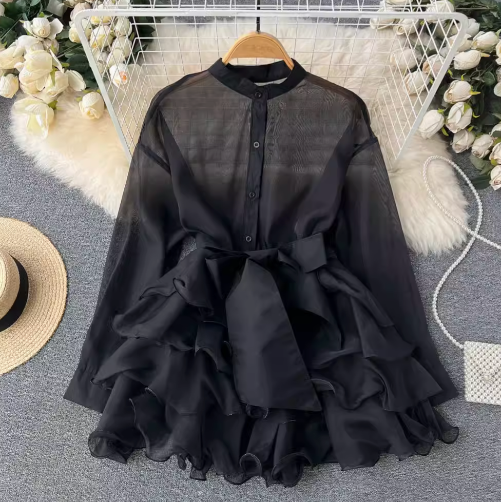Niche Bow-tie Ruffled Shirt