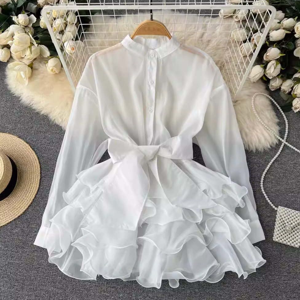 Niche Bow-tie Ruffled Shirt