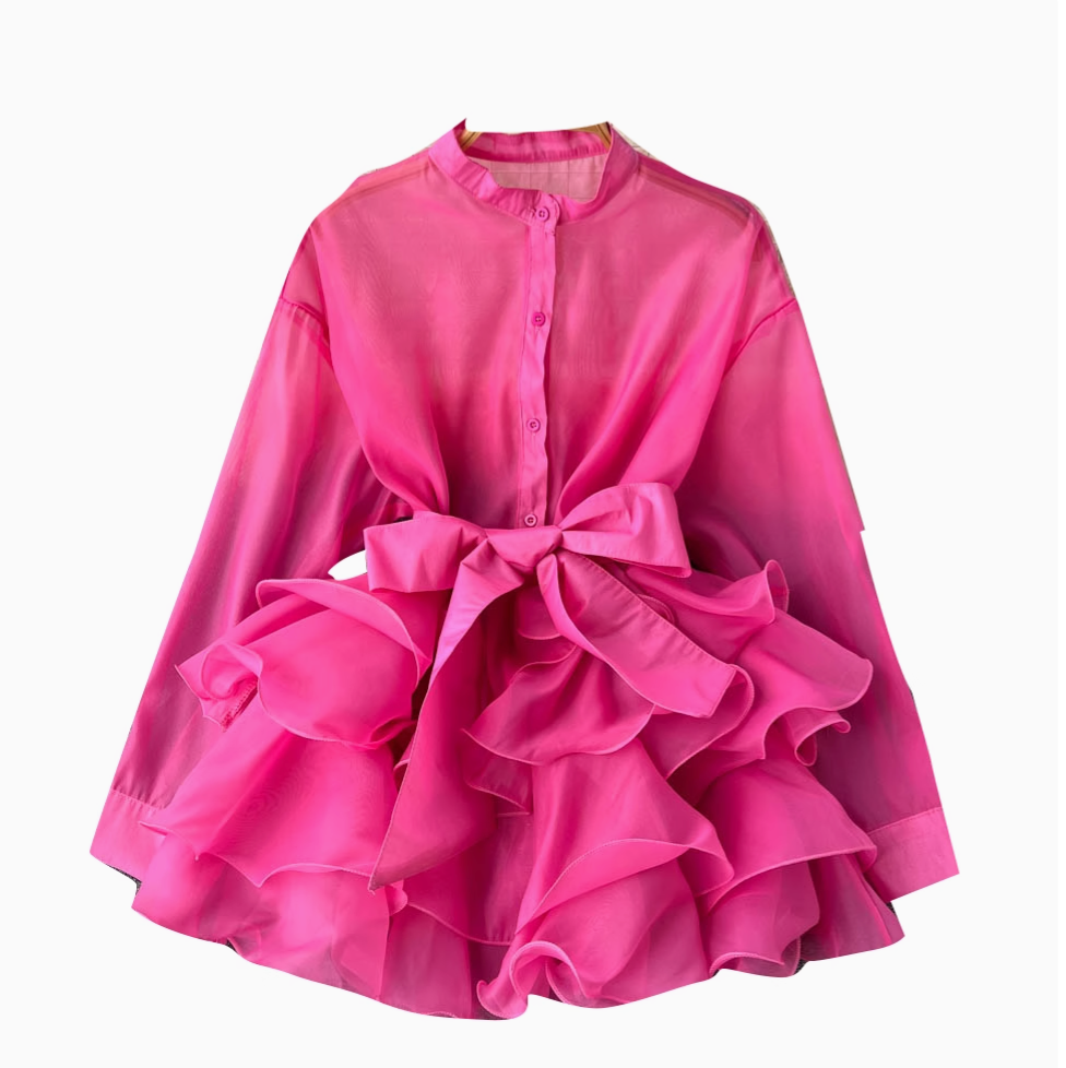Niche Bow-tie Ruffled Shirt