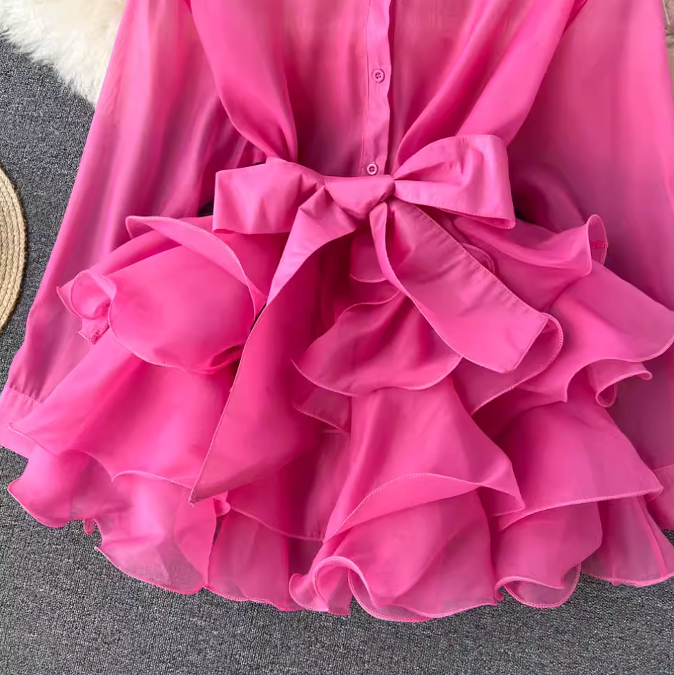 Niche Bow-tie Ruffled Shirt