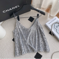 Chic Sequined Lace Patchwork Camisole